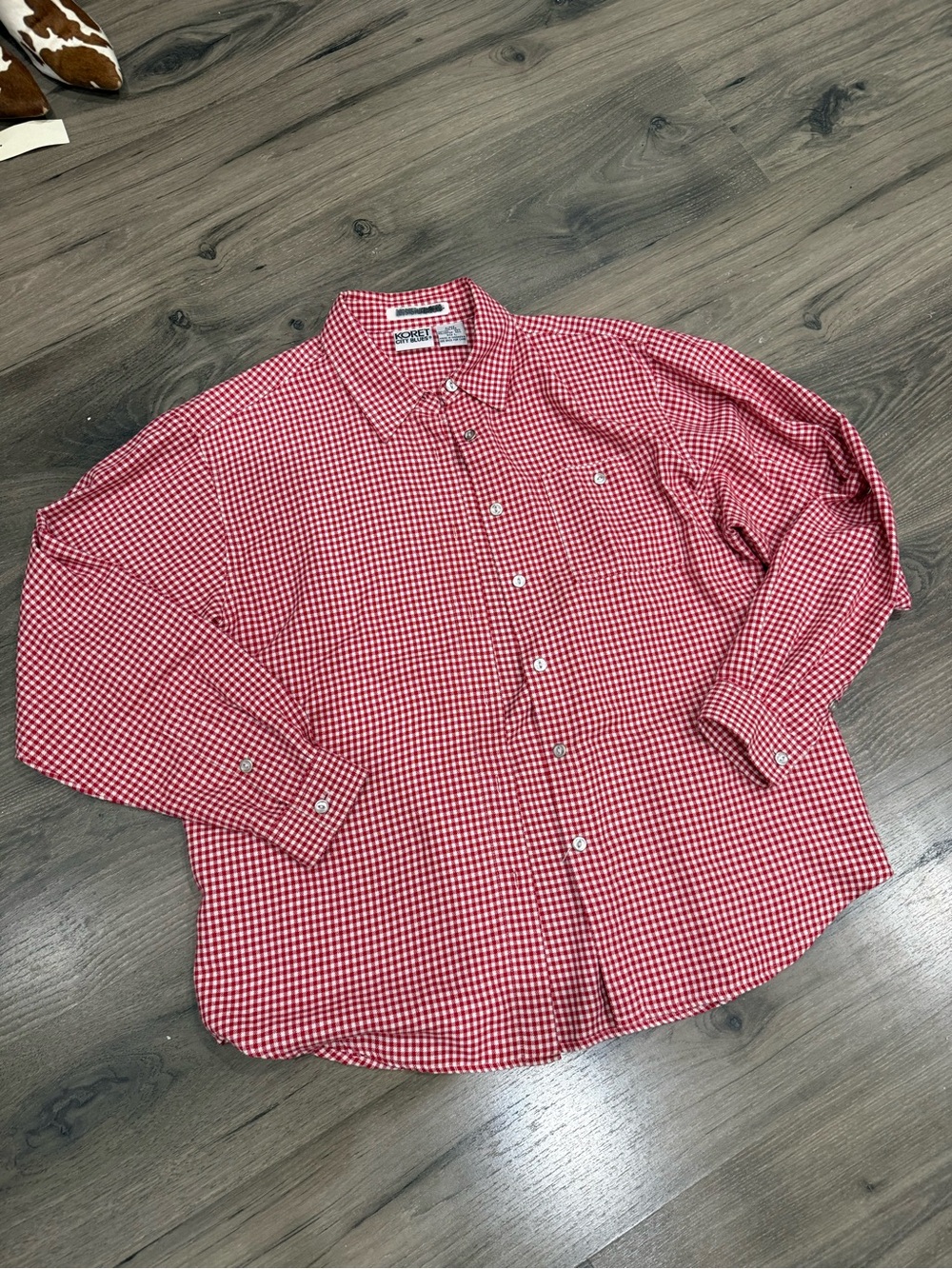Classic Red Gingham Button-Down Shirt